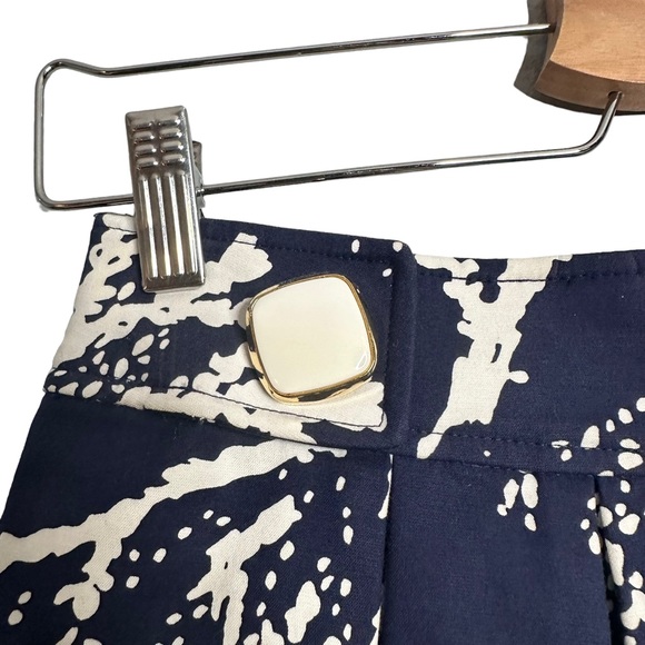 Shoshanna Navy & Ivory Coral Print A Line Skirt - Picture 2 of 4